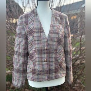 Vintage Roberto Plaid Wool Blend Blazer | Size 11